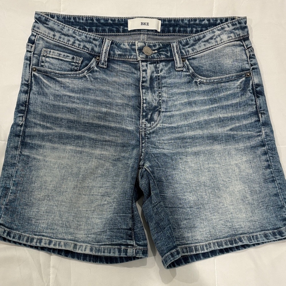 BKE Faded Blue Denim Shorts